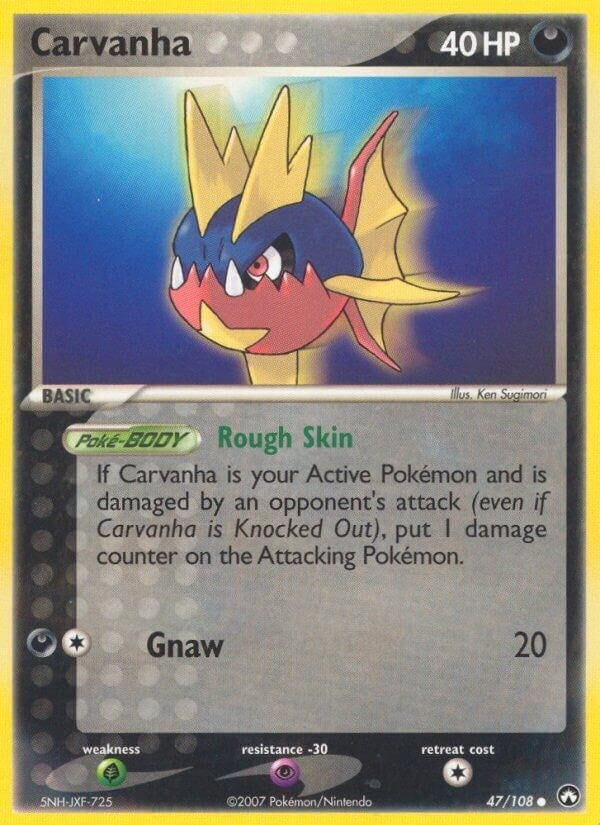Image for Carvanha (47/108) (EX Power Keepers) (PK) - Pokemon