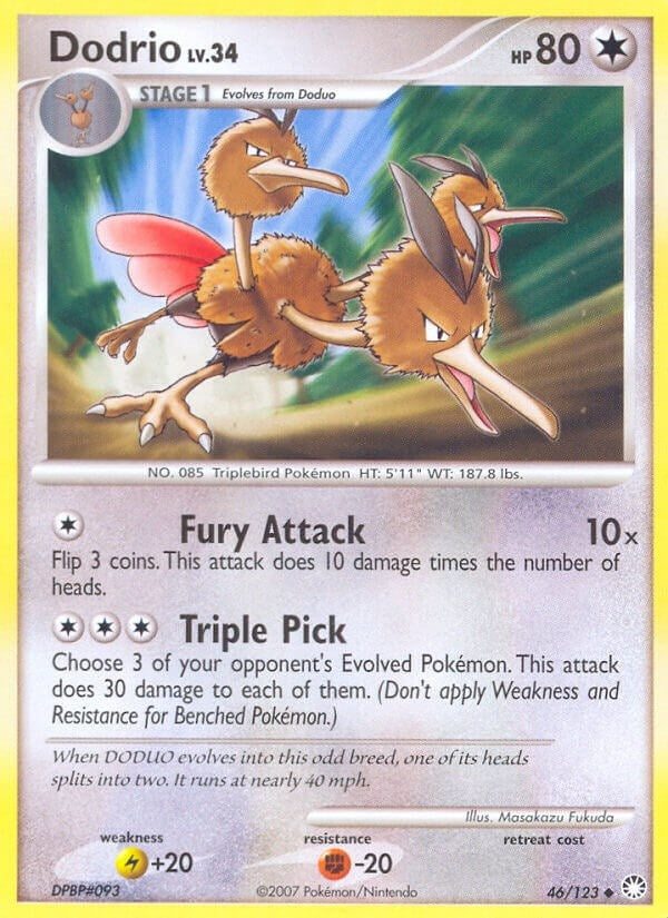Image for Dodrio (46/123) (Mysterious Treasures) (MT) - Pokemon