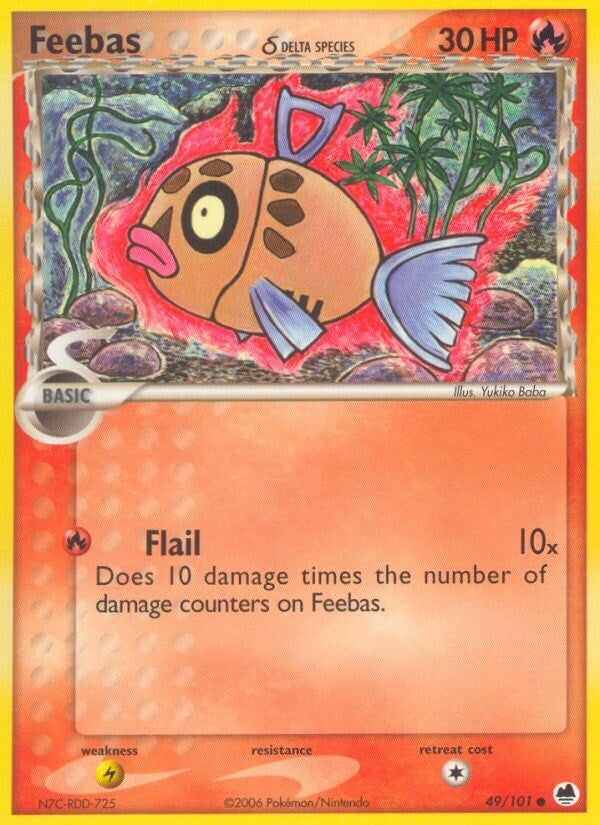 Image for Feebas (Delta Species) (49/101) (EX Dragon Frontiers) (DF) - Pokemon