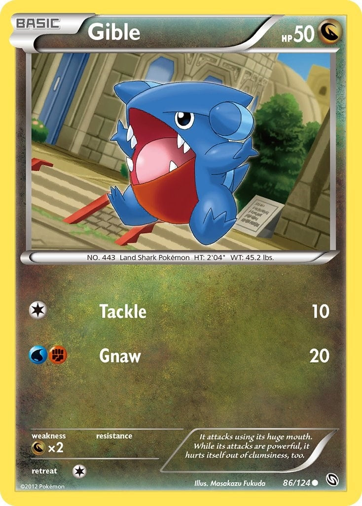 Image for Gible (86) (86/124) (Dragons Exalted) (DRX) - Pokemon
