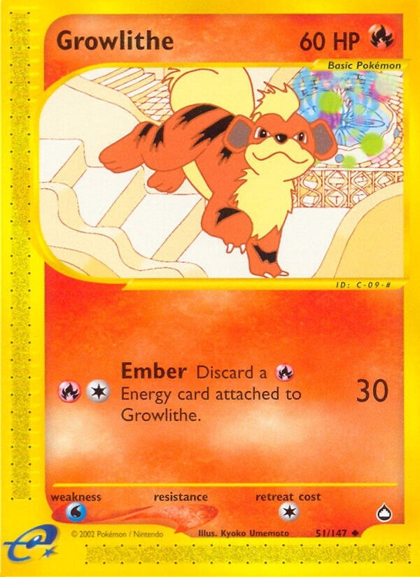 Image for Growlithe (51) (051/147) (Aquapolis) (AQ) - Pokemon