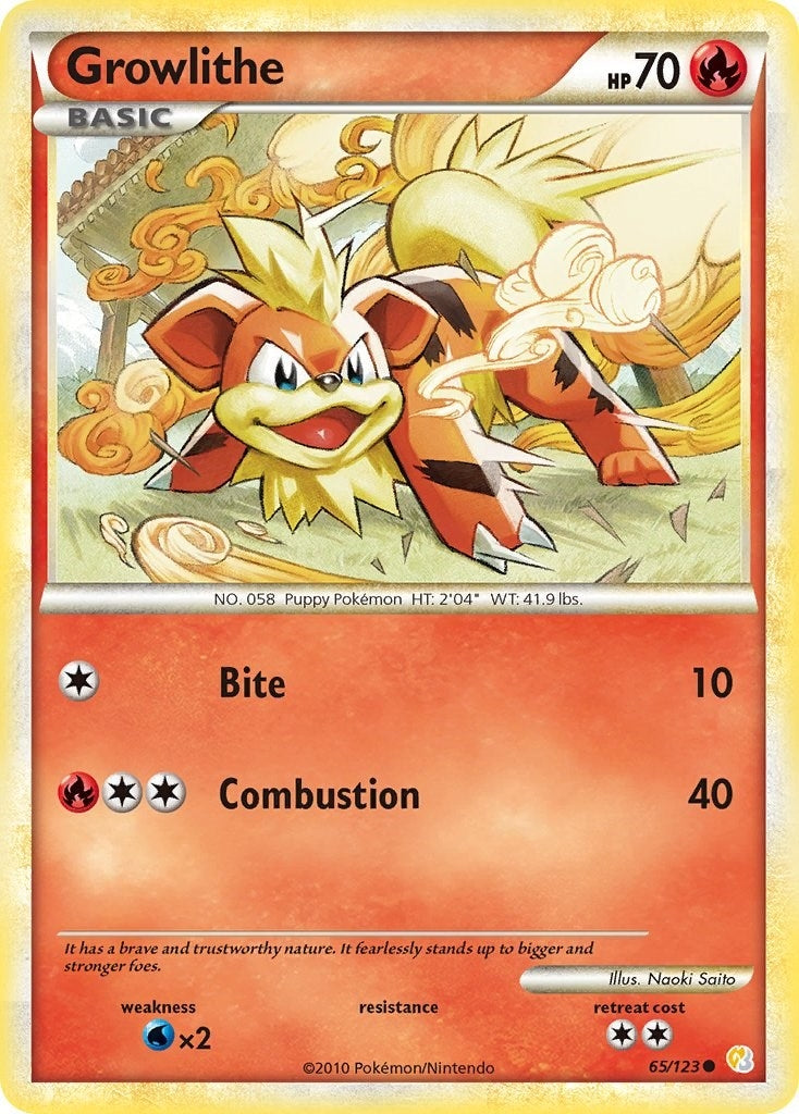 Image for Growlithe (65/123) (HeartGold SoulSilver) (HS) - Pokemon