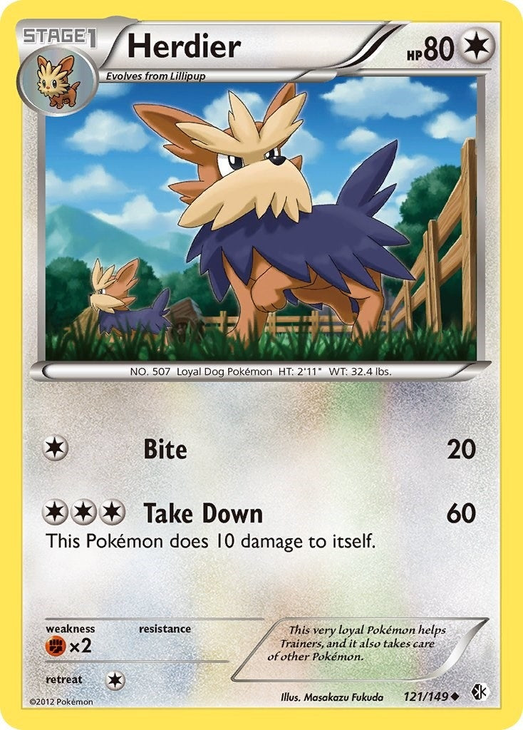 Image for Herdier (121/149) (Boundaries Crossed) (BCR) - Pokemon