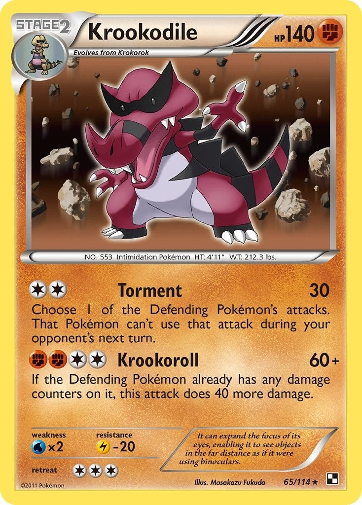 Image for Krookodile (65/114) (Black and White) (BLW) - Pokemon