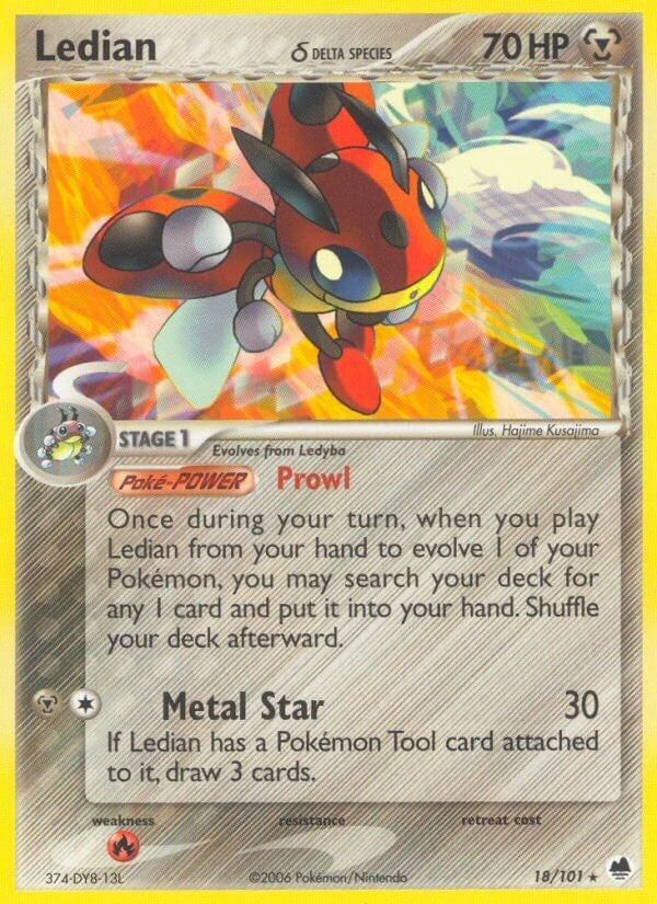 Image for Ledian (Delta Species) (18/101) (EX Dragon Frontiers) (DF) - Pokemon