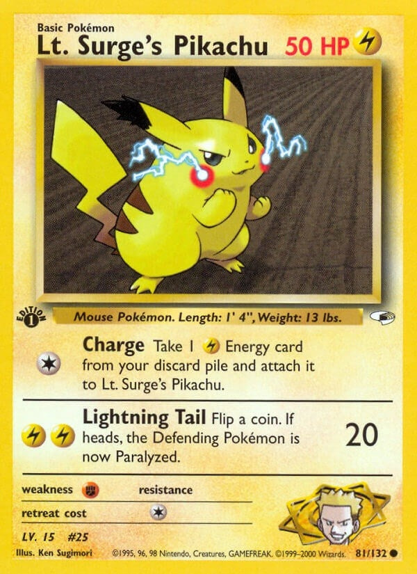 Image for Lt. Surge's Pikachu (081/132) (Gym Heroes) (G1) - Pokemon