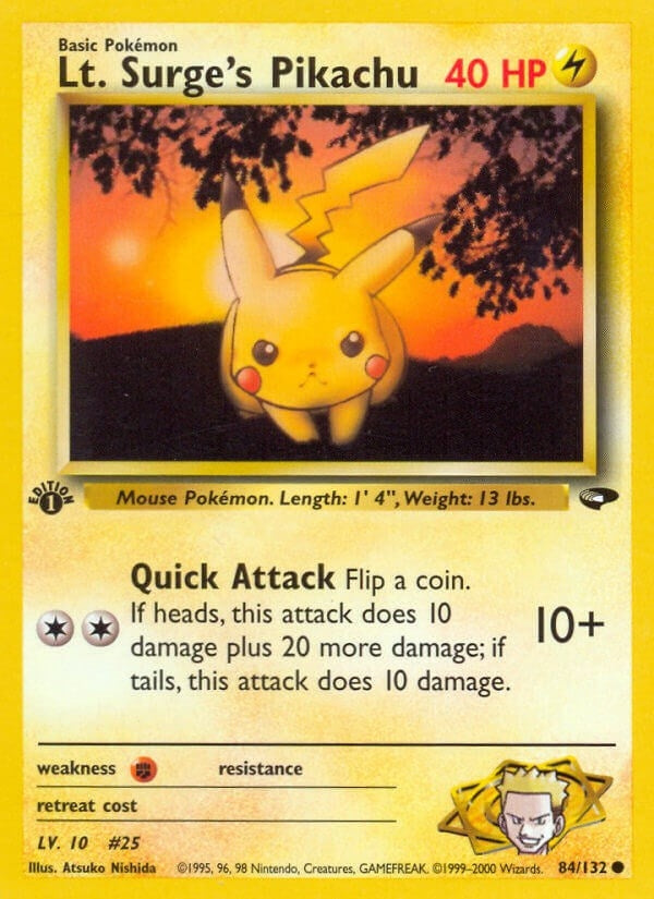 Image for Lt. Surge's Pikachu (084/132) (Gym Challenge) (G2) - Pokemon