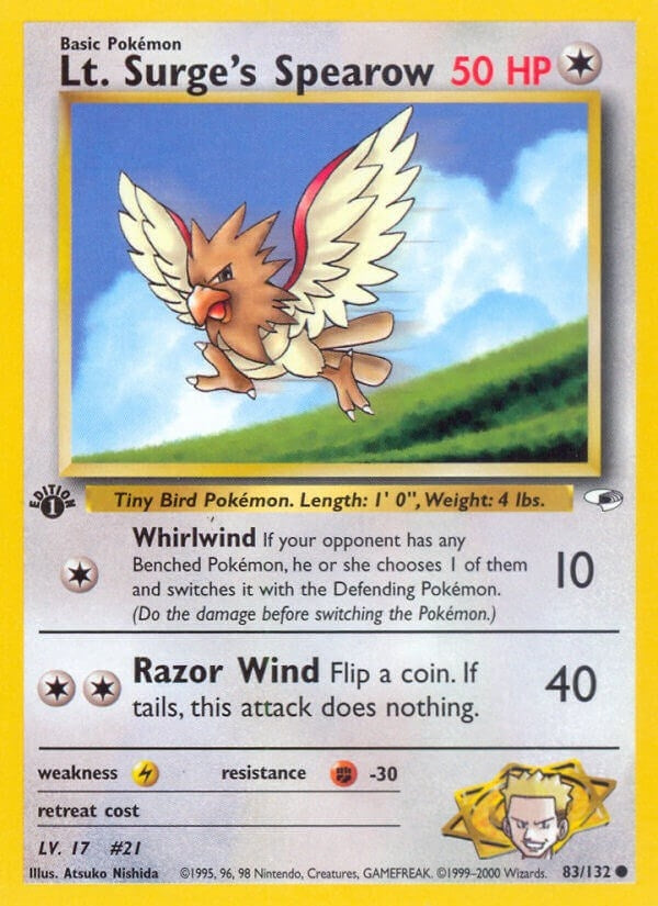 Image for Lt. Surge's Spearow (83) (083/132) (Gym Heroes) (G1) - Pokemon