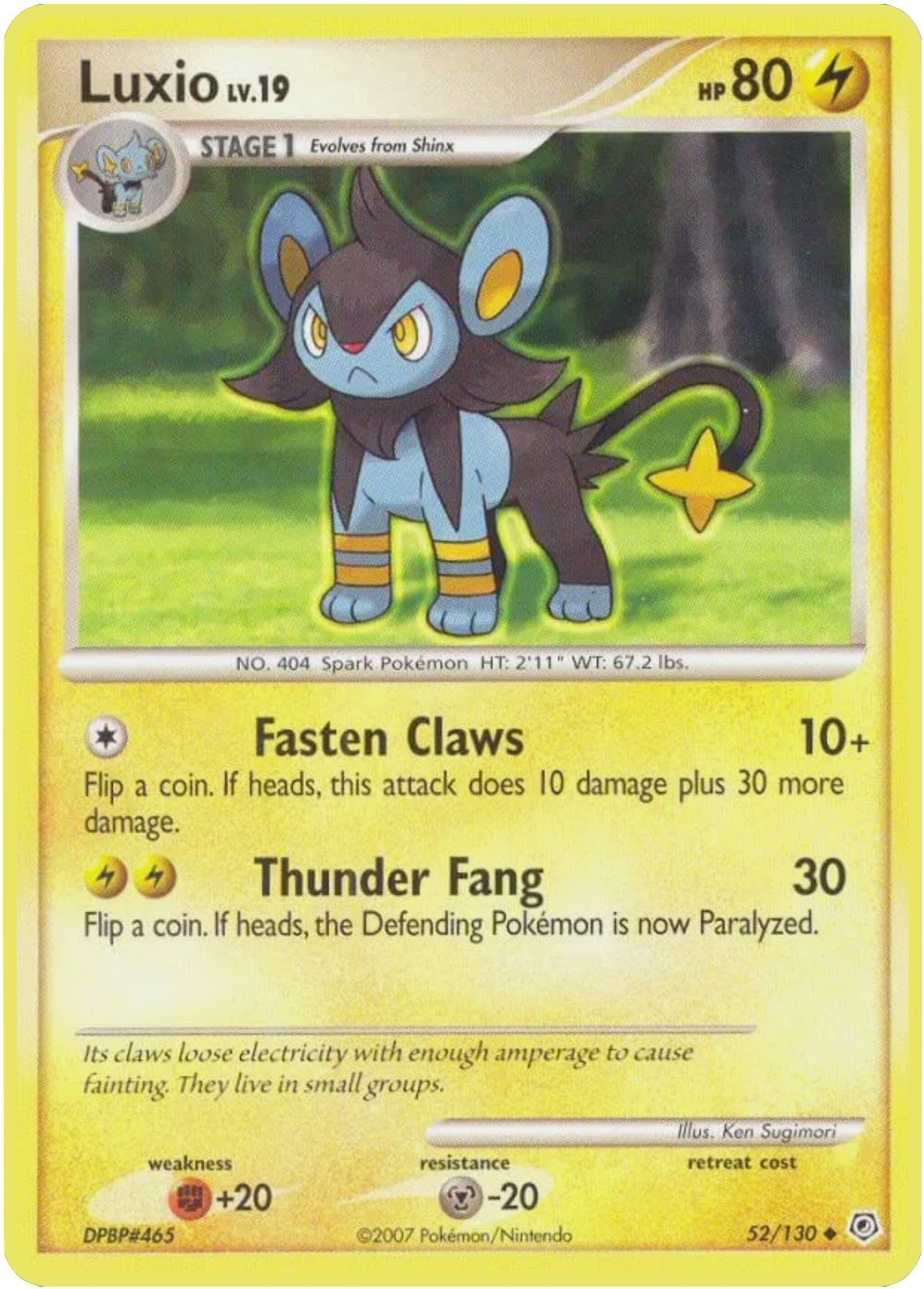 Image for Luxio (52/130) (Diamond and Pearl) (DP) - Pokemon