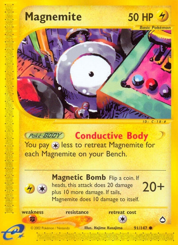 Image for Magnemite (91) (091/147) (Aquapolis) (AQ) - Pokemon