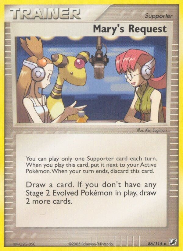 Image for Mary's Request (86/115) (EX Unseen Forces) (UF) - Pokemon