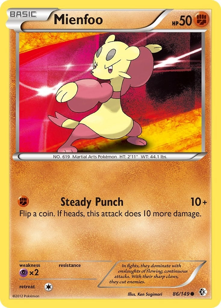 Image for Mienfoo (86) (86/149) (Boundaries Crossed) (BCR) - Pokemon