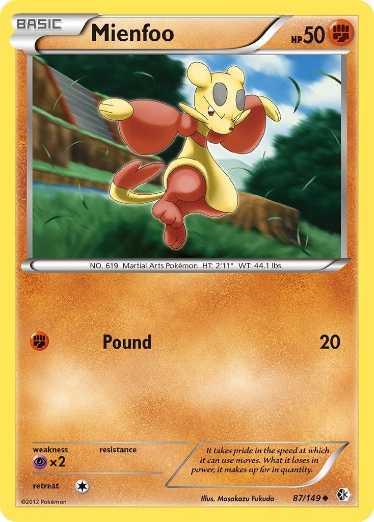 Image for Mienfoo (87) (87/149) (Boundaries Crossed) (BCR) - Pokemon
