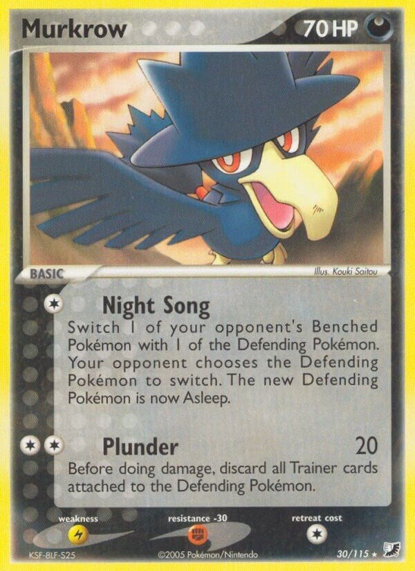 Image for Murkrow (30/115) (EX Unseen Forces) (UF) - Pokemon