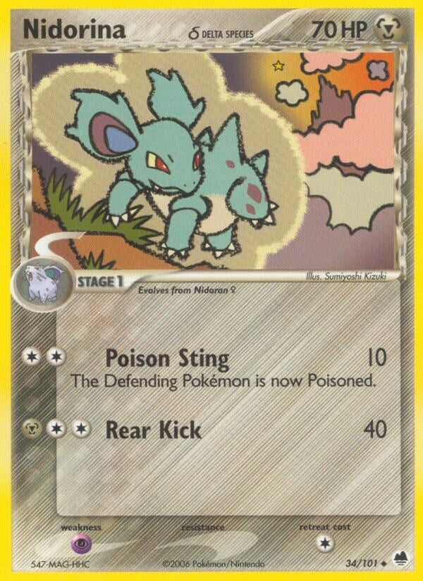 Image for Nidorina (Delta Species) (34/101) (EX Dragon Frontiers) (DF) - Pokemon
