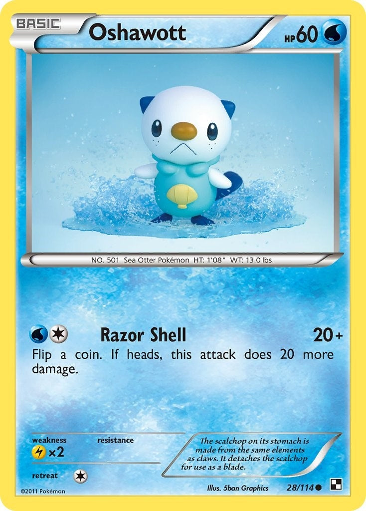 Image for Oshawott (28) (28/114) (Black and White) (BLW) - Pokemon