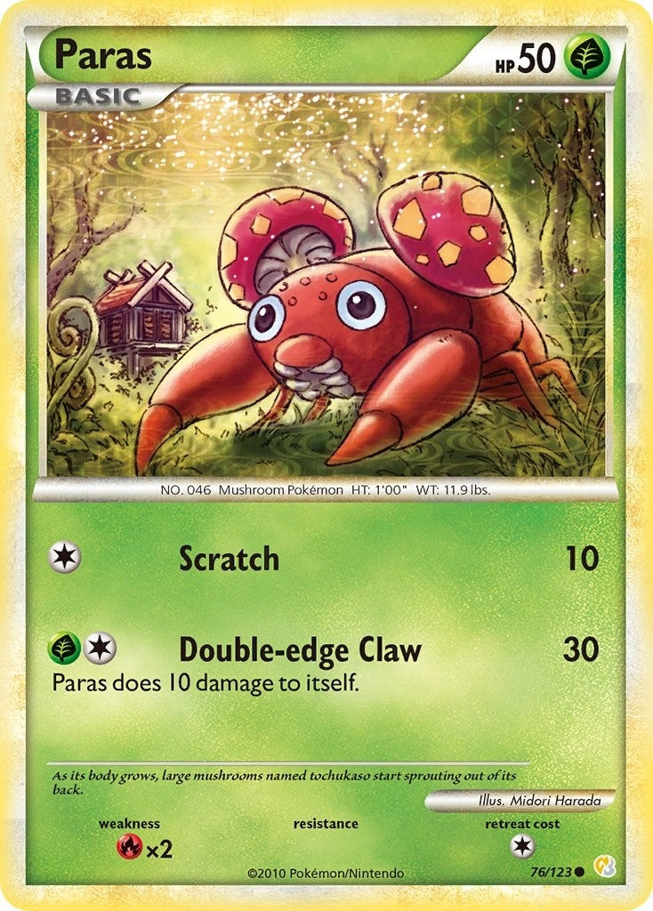 Image for Paras (76/123) (HeartGold SoulSilver) (HS) - Pokemon