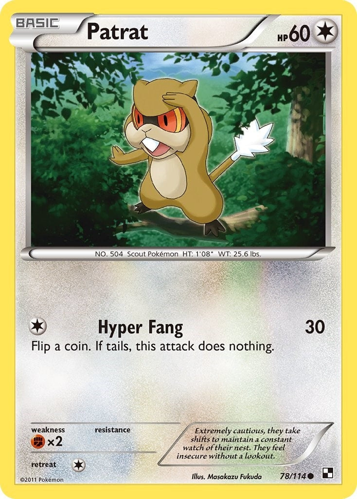 Image for Patrat (78) (78/114) (Black and White) (BLW) - Pokemon