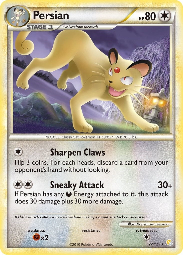 Image for Persian (27/123) (HeartGold SoulSilver) (HS) - Pokemon