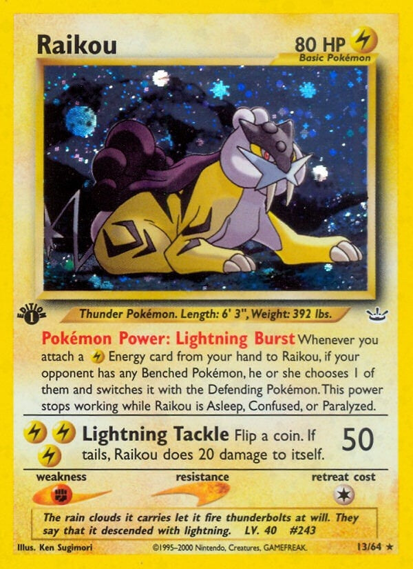 Image for Raikou (13) (13/64) (Neo Revelation) (N3) - Pokemon