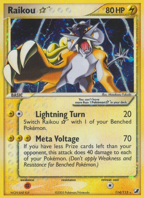 Image for Raikou Star (114/115) (EX Unseen Forces) (UF) - Pokemon
