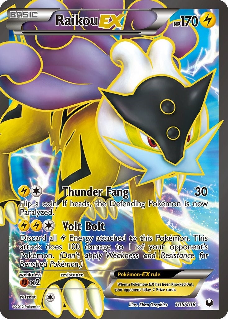 Image for Raikou EX (105 Full Art) (105/108) (Dark Explorers) (DEX) - Pokemon