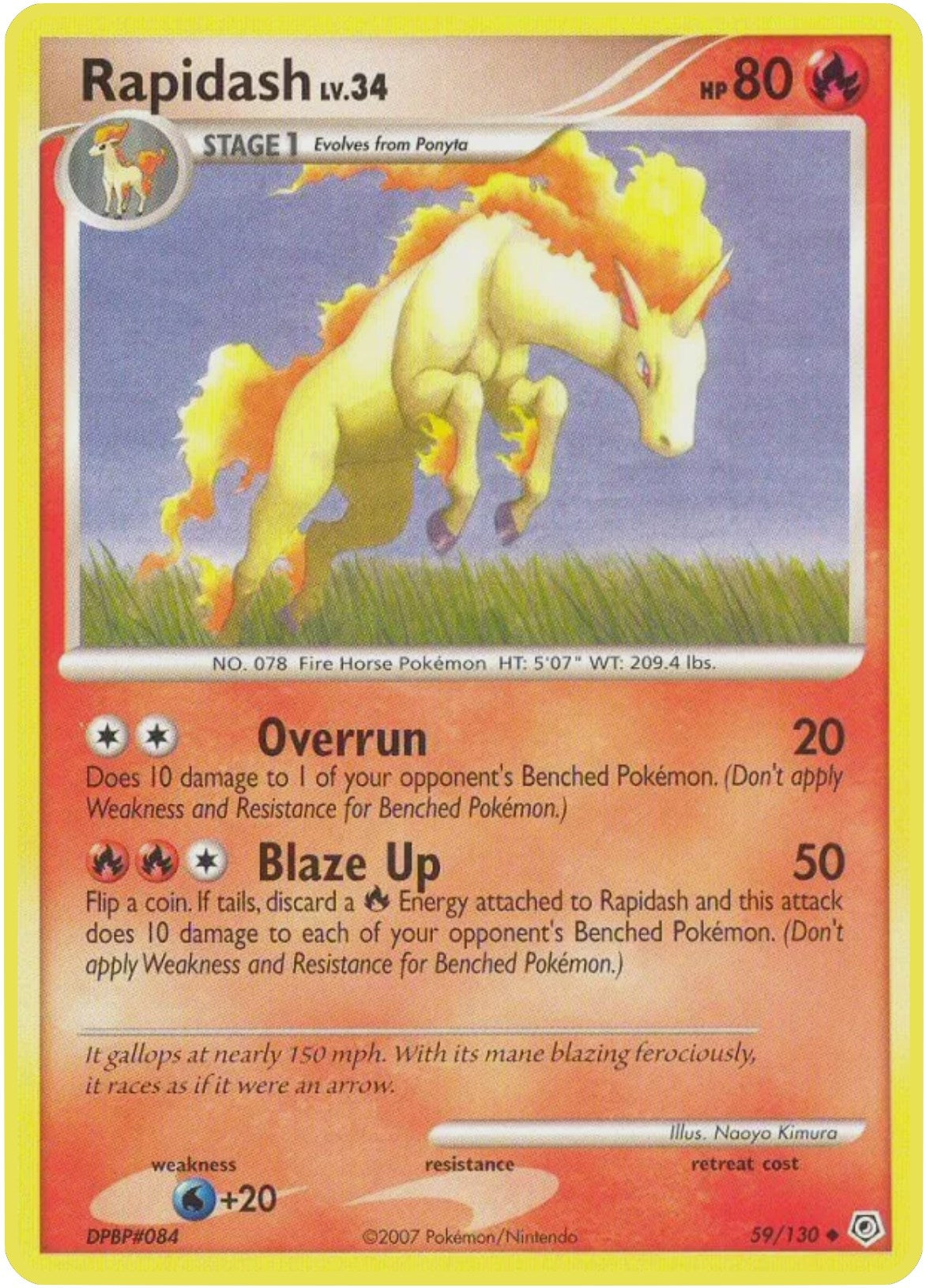 Image for Rapidash (59/130) (Diamond and Pearl) (DP) - Pokemon