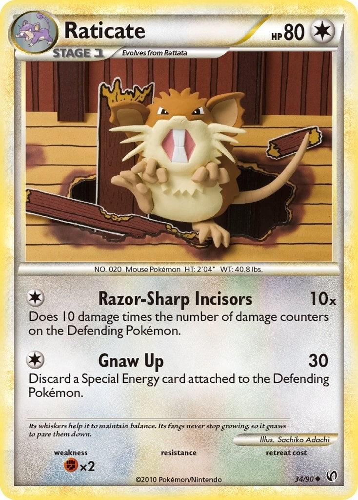 Image for Raticate (34/90) (Undaunted) (UD) - Pokemon