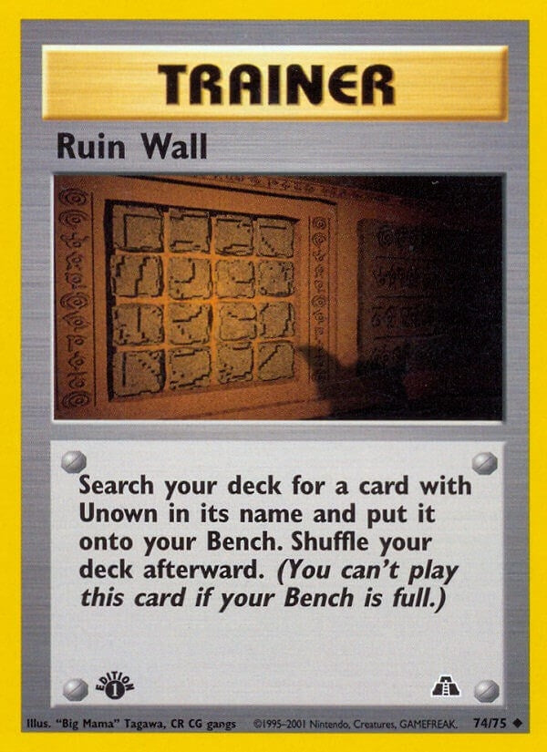 Image for Ruin Wall (74/75) (Neo Discovery) (N2) - Pokemon