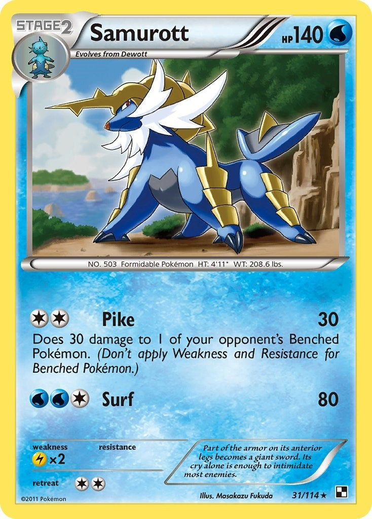 Image for Samurott (31) (31/114) (Black and White) (BLW) - Pokemon