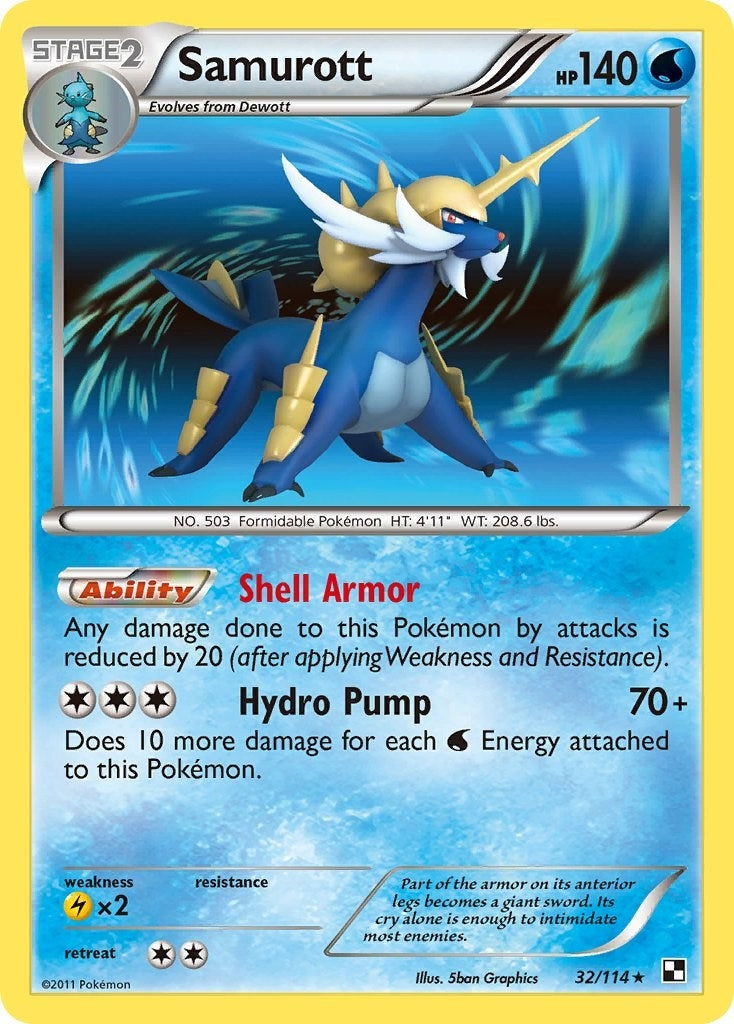 Image for Samurott (32) (32/114) (Black and White) (BLW) - Pokemon
