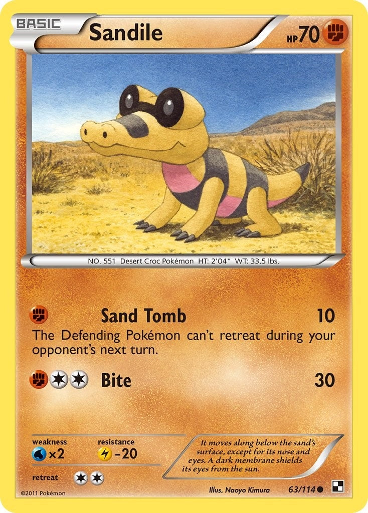 Image for Sandile (63/114) (Black and White) (BLW) - Pokemon