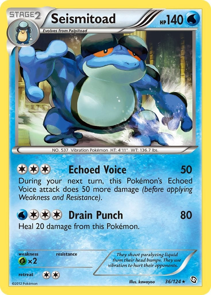 Image for Seismitoad (36/124) (Dragons Exalted) (DRX) - Pokemon