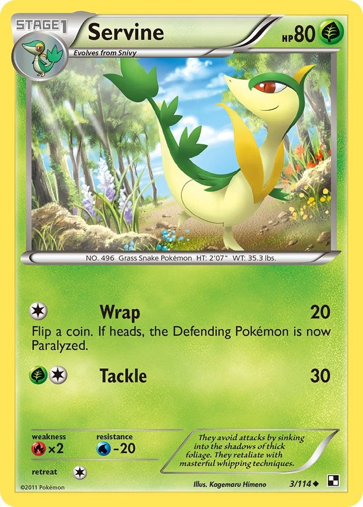 Image for Servine (3) (3/114) (Black and White) (BLW) - Pokemon