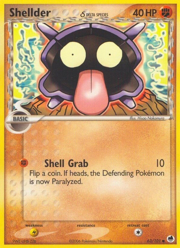 Image for Shellder (Delta Species) (63/101) (EX Dragon Frontiers) (DF) - Pokemon