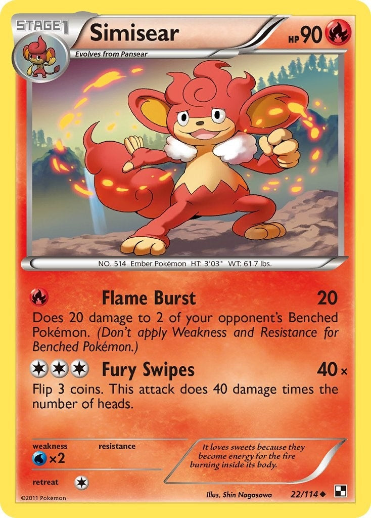 Image for Simisear (22/114) (Black and White) (BLW) - Pokemon