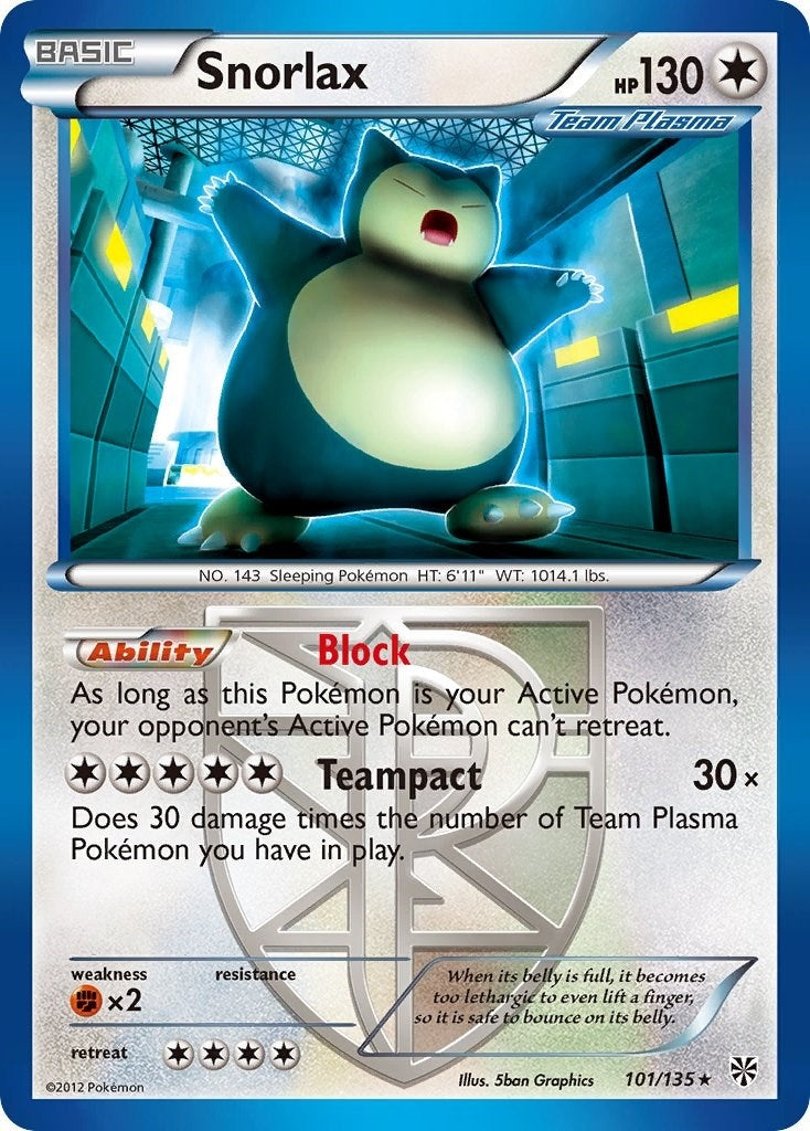 Image for Snorlax (Team Plasma) (101/135) (Plasma Storm) (PLS) - Pokemon