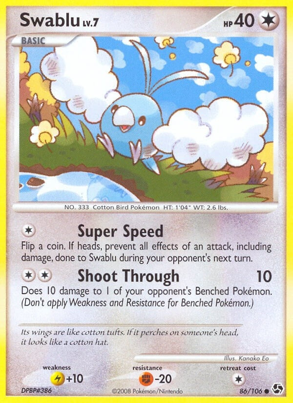 Image for Swablu (86/106) (Great Encounters) (GE) - Pokemon