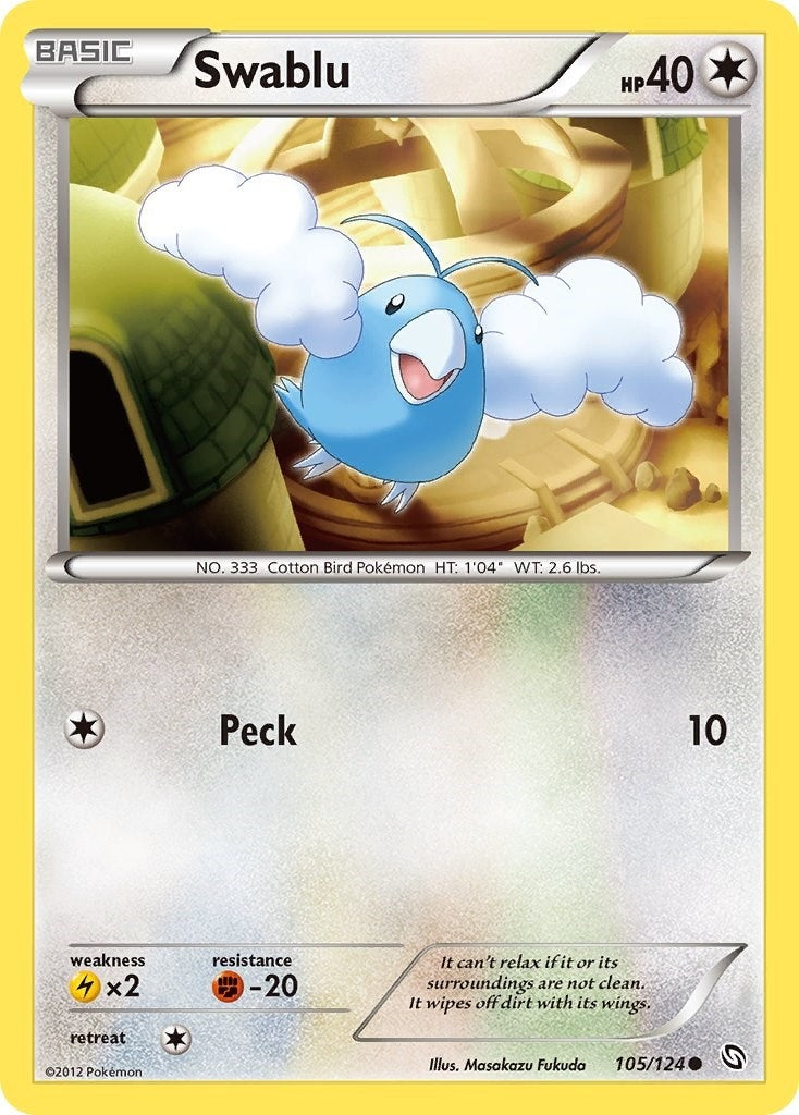 Image for Swablu (105) (105/124) (Dragons Exalted) (DRX) - Pokemon