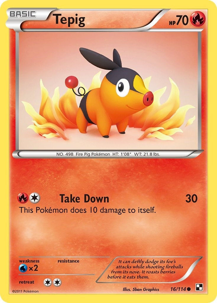 Image for Tepig (16) (16/114) (Black and White) (BLW) - Pokemon