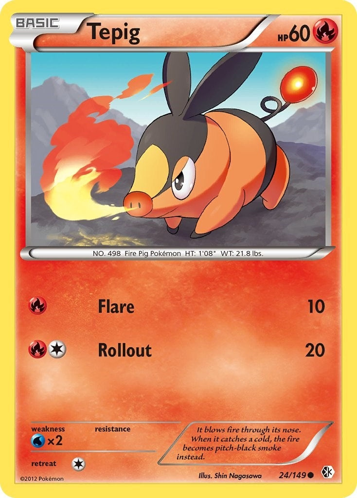 Image for Tepig (24/149) (Boundaries Crossed) (BCR) - Pokemon