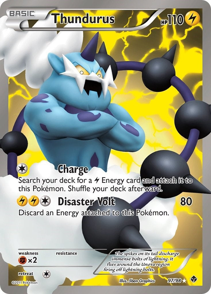 Image for Thundurus (97 Full Art) (97/98) (Emerging Powers) (EPO) - Pokemon