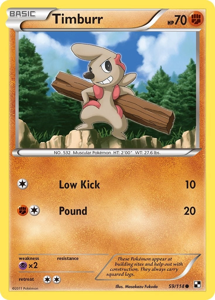 Image for Timburr (59) (59/114) (Black and White) (BLW) - Pokemon