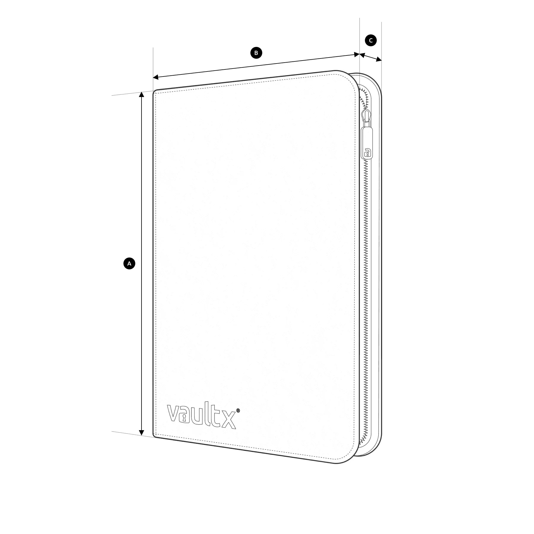 Vaultx - 9-Pocket Exo-Tec® Zip Binder - Royal Blue