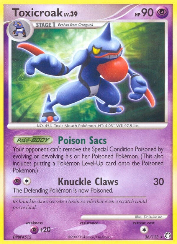 Image for Toxicroak (36/123) (Mysterious Treasures) (MT) - Pokemon