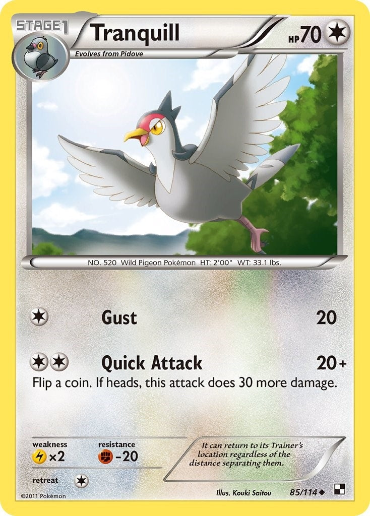 Image for Tranquill (85/114) (Black and White) (BLW) - Pokemon