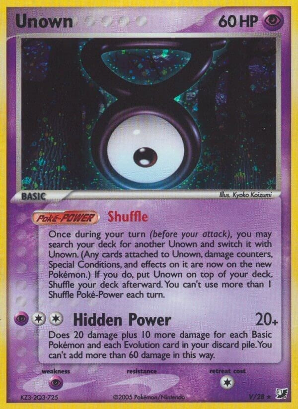 Image for Unown (V) (V/28) (EX Unseen Forces) (UF) - Pokemon