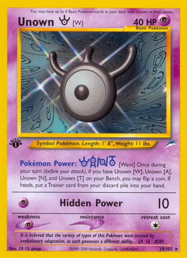 Image for Unown [W] (029/105) (Neo Destiny) (N4) - Pokemon