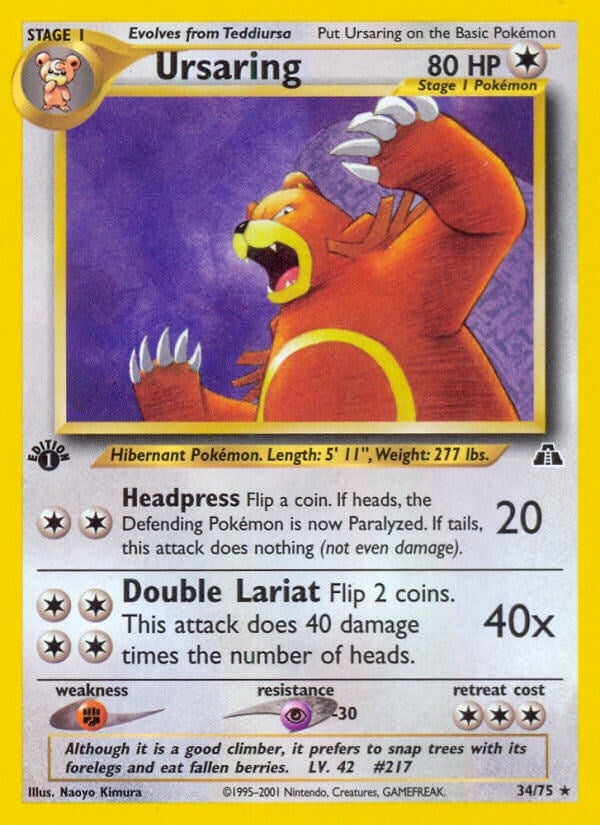 Image for Ursaring (34) (34/75) (Neo Discovery) (N2) - Pokemon
