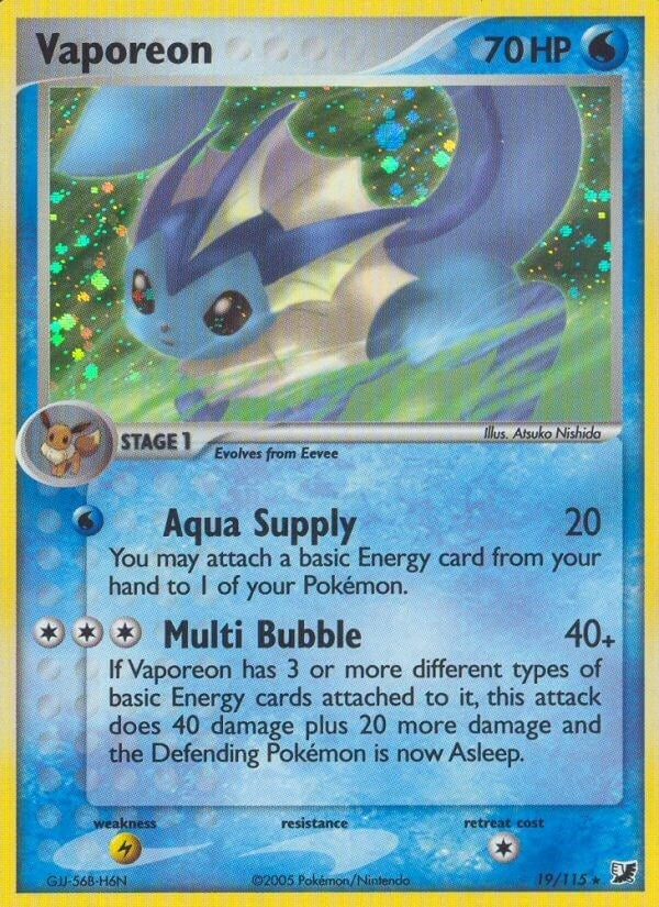 Image for Vaporeon (19/115) (EX Unseen Forces) (UF) - Pokemon
